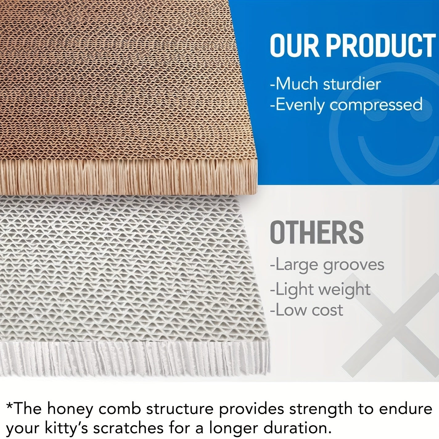 FluffyDream 2 in 1 Cat Scratcher and Lounge Bed with Reversible Design and Durable Cardboard