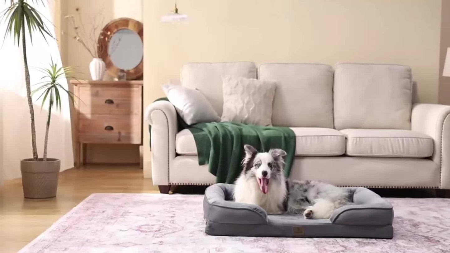 Orthopedic Dog Bed Sofa Ultra Comfortable Memory Foam for Medium Dogs with Washable Cover