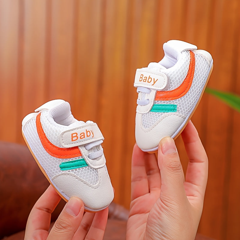 Casual Comfortable Mesh Sneakers For Baby Boys, Breathable Lightweight Non Slip Walking Shoes For Indoor Outdoor, Spring And Autumn