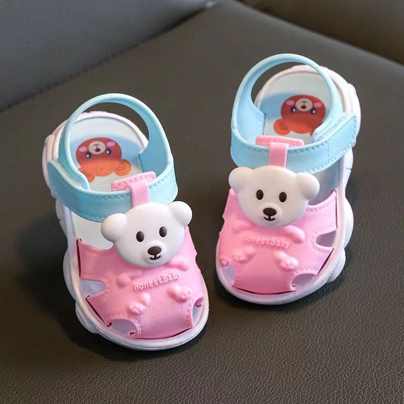 Vicvait All-Season Breathable Baby Bear Sandals - Lightweight & Anti-Slip, Perfect for Indoor & Outdoor Toddler Adventures, Adorable Cartoon Design