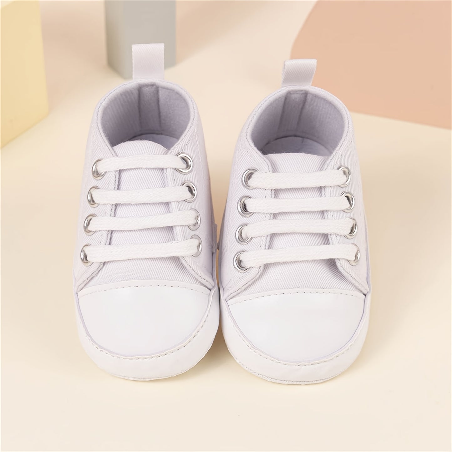 Unisex First Walking Shoes - Breathable Canvas High-Top Sneakers with Anti-Slip Soft Rubber Sole, Striped Design for, All-Season Casual Training Running Shoes, Shoes, Footwear, Cute Footwear, Durable Traction Footwear