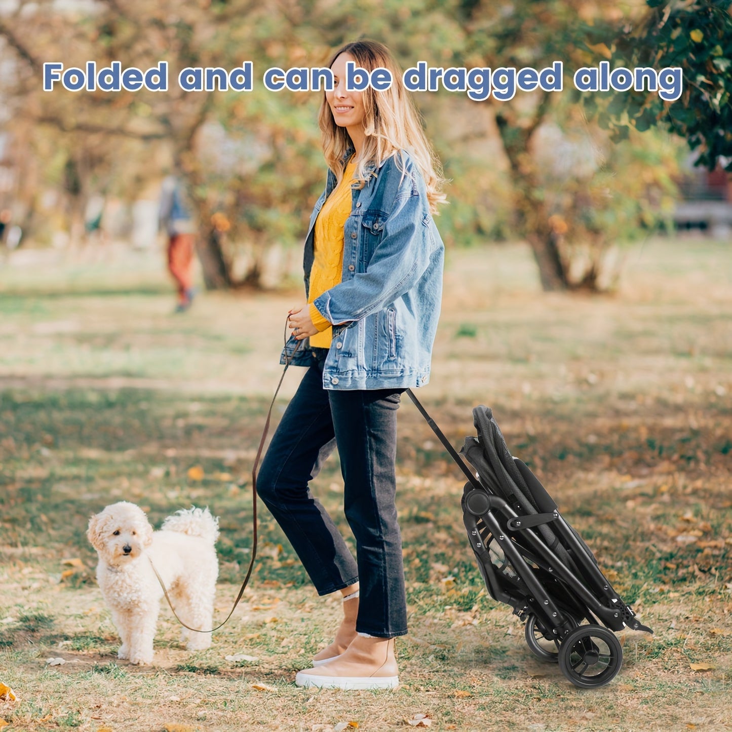 Pet Stroller 4 Wheels Dog Cat Stroller, Pet Folding Stroller, Foldable Dog Cat Cage Jogger Stroller Holder With Shock Absorption,, Breathable And Visible Mesh For Medium/Large Small Dogs Cats