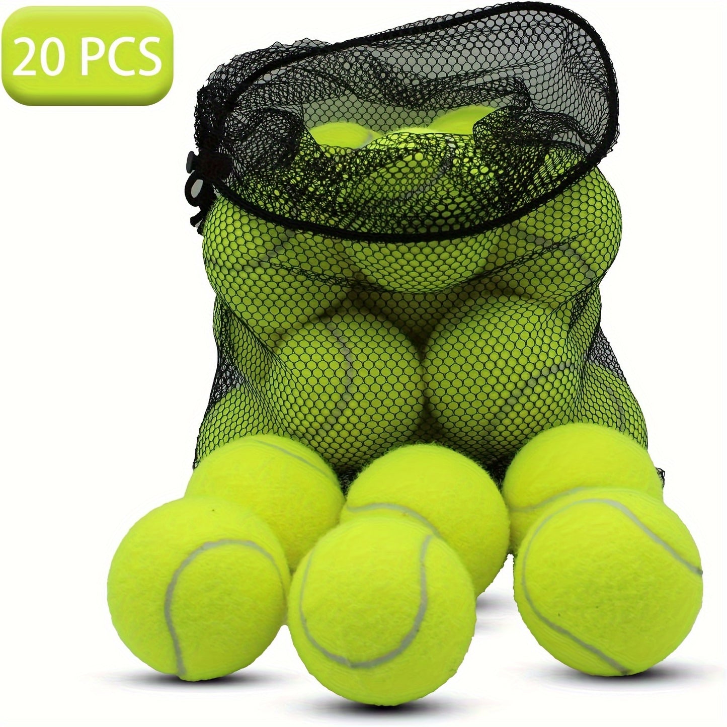 Colorful 20 Pack Tennis Balls for Dogs with Mesh Bag for Easy Transport and Play
