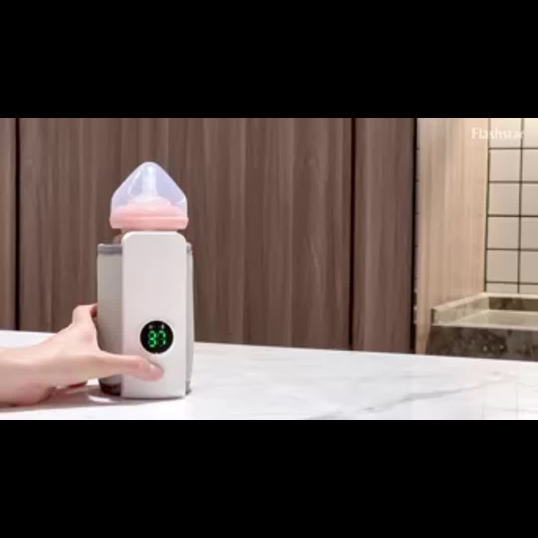 2pcs Portable Travel Bottle Warmer with Fast Heating and Battery Powered Display