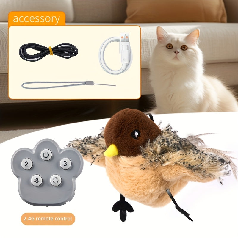 2.4G Remote Control Interactive Cat Toy with 3 Hunting Modes USB Rechargeable Plush Design