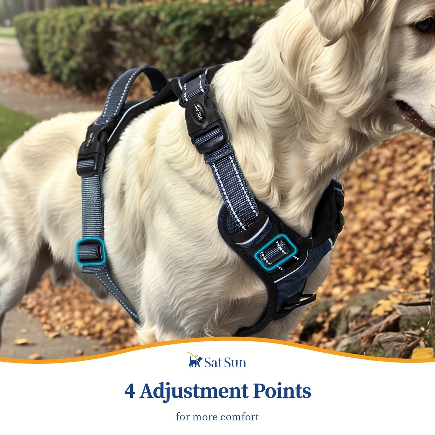 Handle-Free Dog Harness for Easy Walking Breathable Reflective Step-In Design Size L Gray