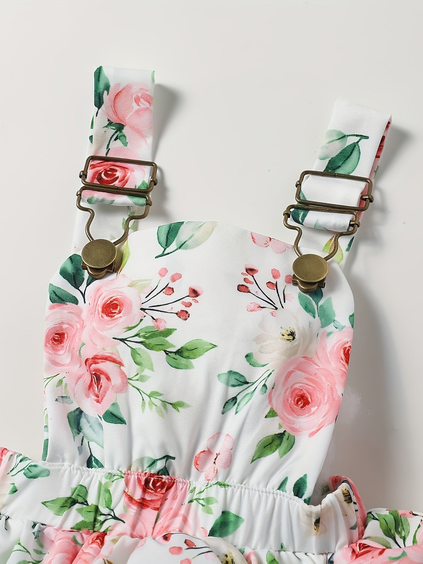 Newborn Baby Girl Summer Floral Romper Dress Outfit Set with Headband and Skirt