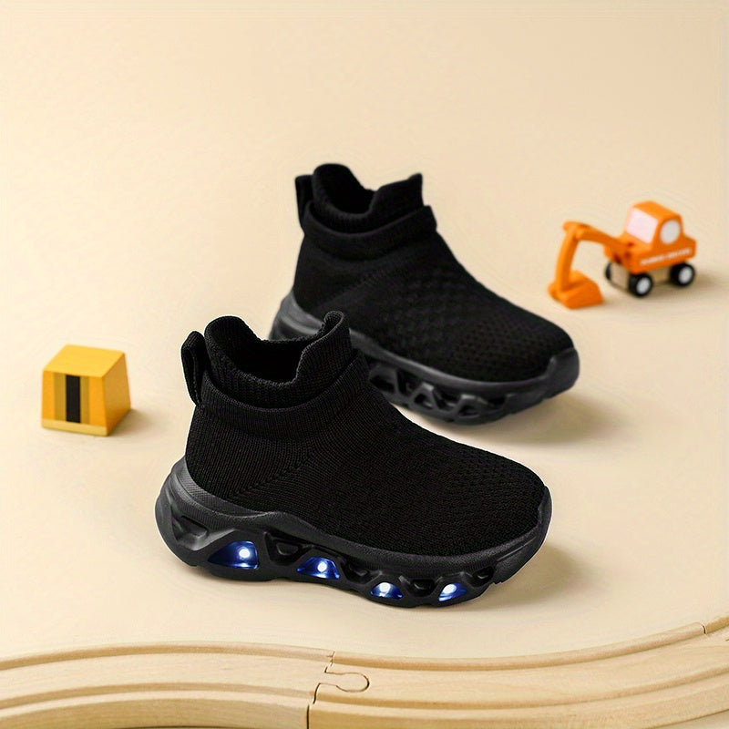 2026 LED Glowing Sole Sneakers for Boys and Girls Breathable Retro Street Style