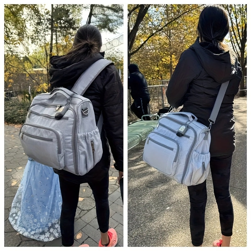 Diaper Bag Backpack, Multifunctional Travel Backpack, Shoulder Bag, Maternity Diaper Changing Bag. It Features A Large Capacity, Is Waterproof And Stylish. It'S A Must - Have Item And A Great Gift Choice For Festivals.