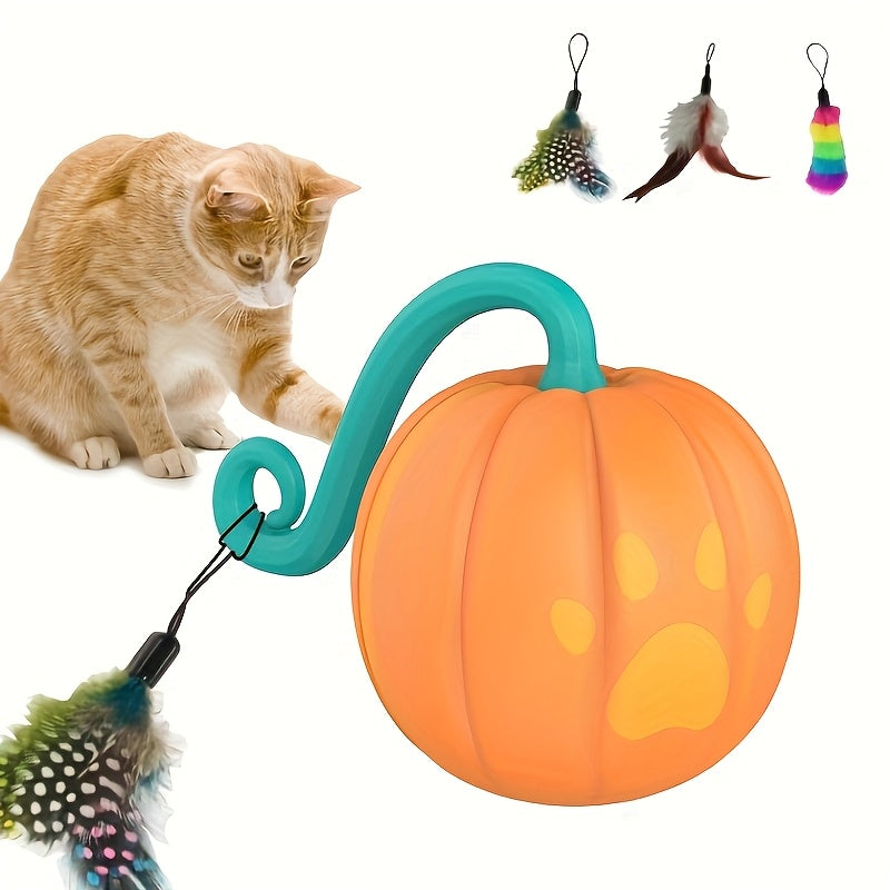Interactive Motion Activated Electric Cat Toy Ball with RGB Lighting and Dual Speeds