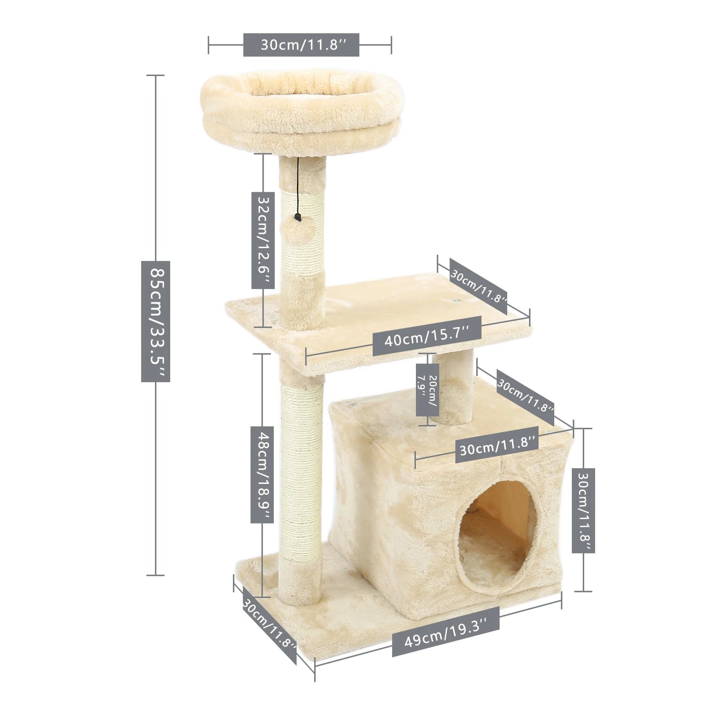Pet Cat Tree Condo House Scratcher Scratching Post Climbing Tree Toys for Cat Kitten Protecting Furniture Fast Domestic Delivery
