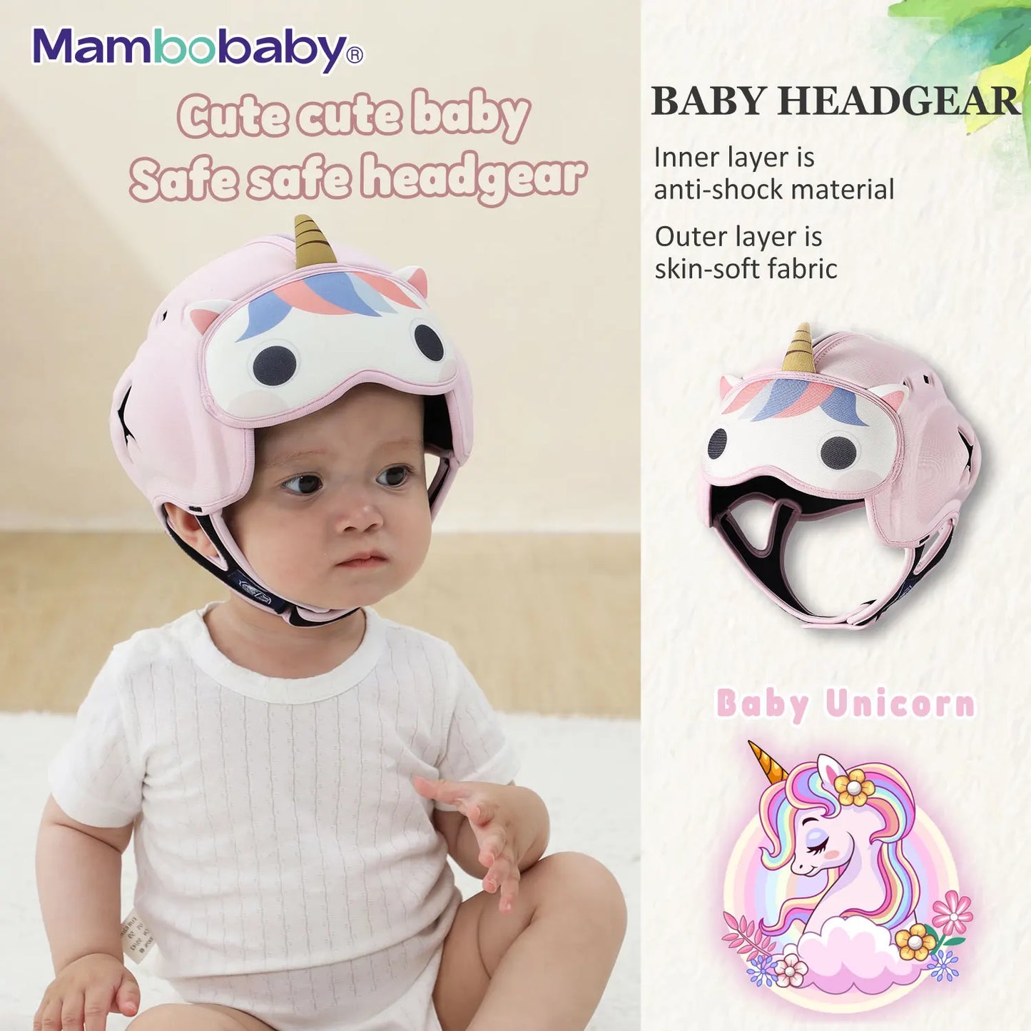 Mambobaby Safe Anti-Shock Baby Helmet for Crawling and Walking Protection for Infants