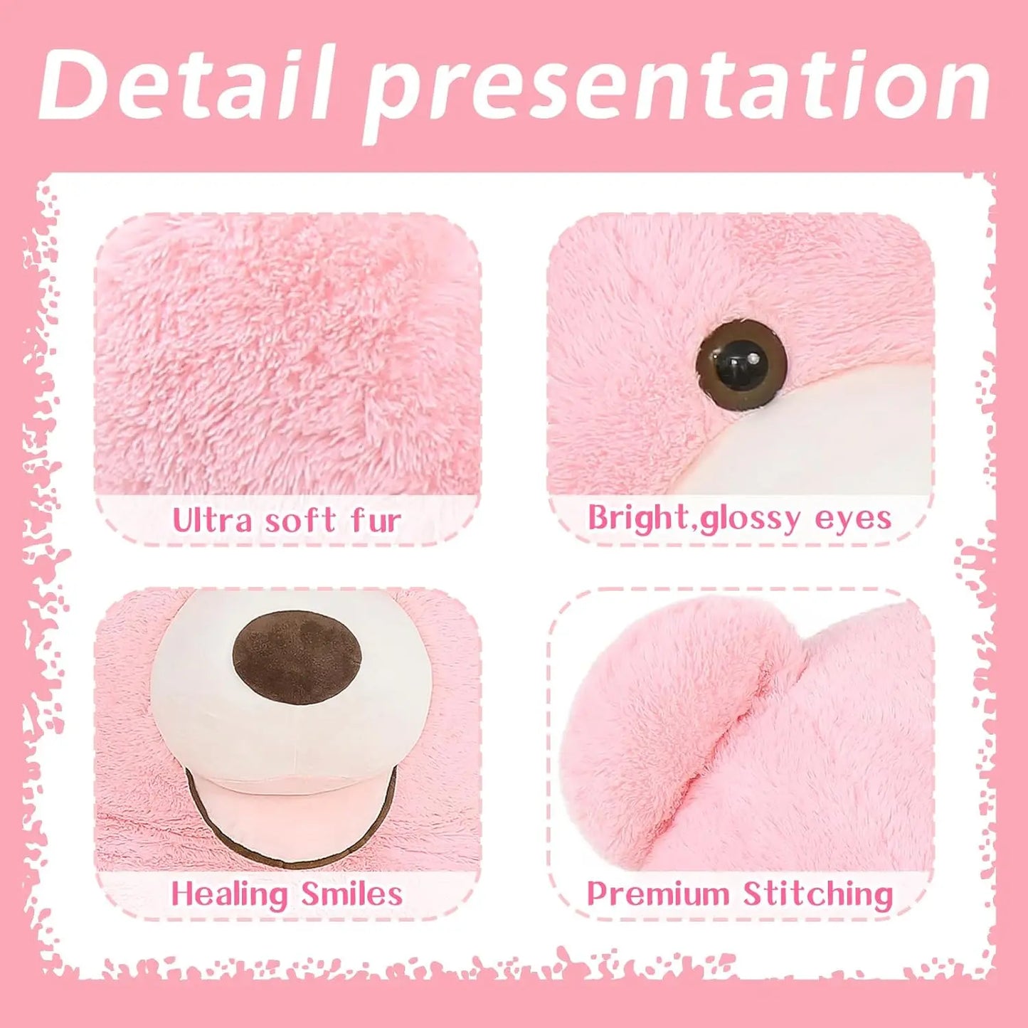 MaoGoLan Giant Pink 6ft Teddy Bear Plush for Valentines Day