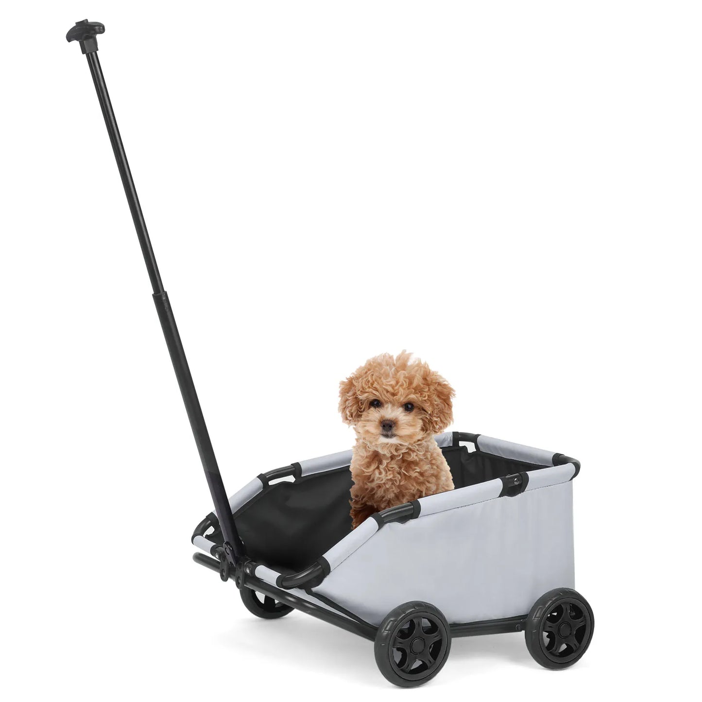 Lightweight 4 Wheel Small Pet Cart Stroller for Dogs and Cats with 360 Degree Rotation