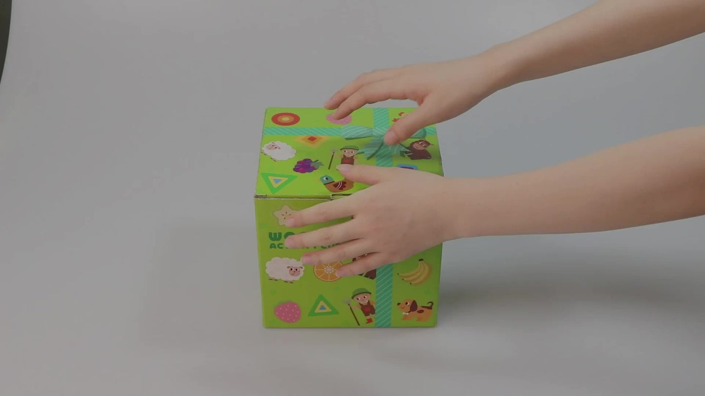 Orange And Yellow Bead Tower Toy With 16 Accessories For Early Education Fun