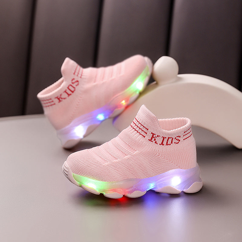 2025 New Fashionable Baby Shoes With Light Glow Lightweight Slip On Walking Shoes