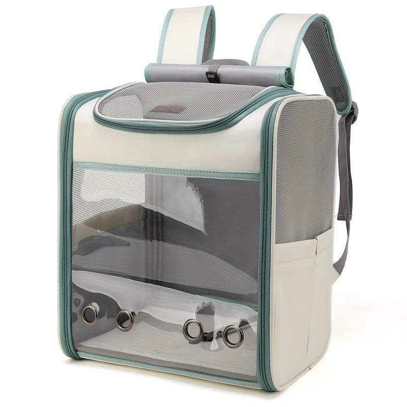 Portable Yellow Pet Carrier Backpack Foldable With Window