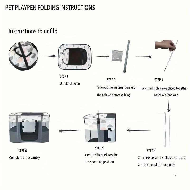 Versatile Large Portable Pet Playpen With Storage Bag For Dogs Cats And Small Animals