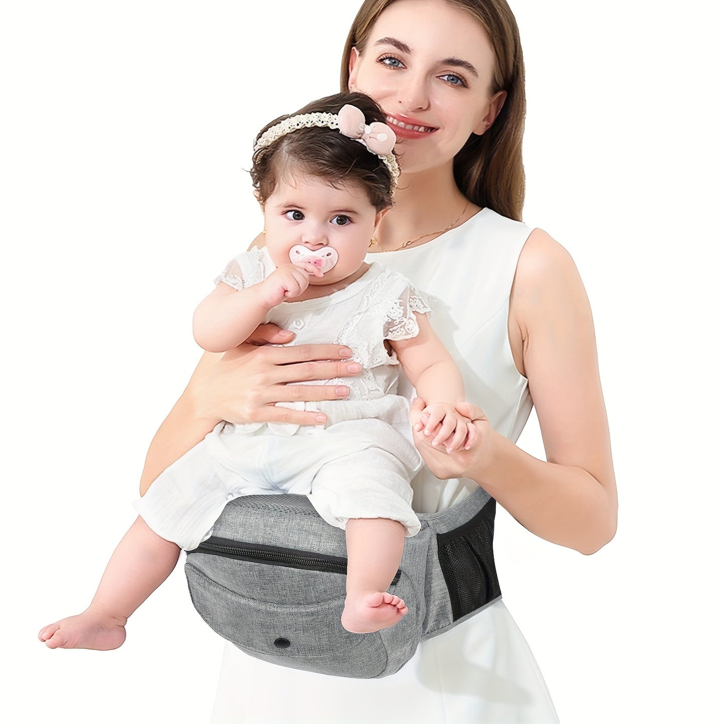 Ergonomic Baby Carrier with 3D Belly Protector and Adjustable Waistband for Newborns