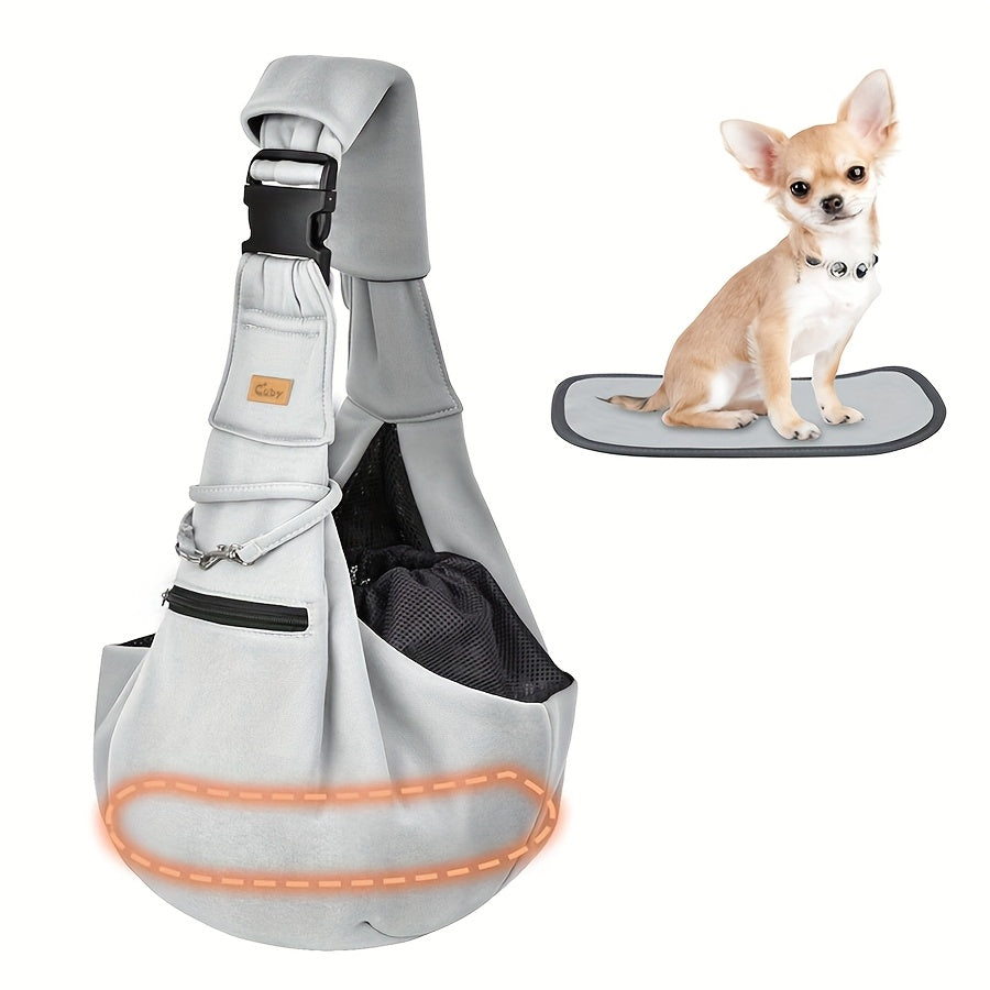 Cuby Adjustable Dog Cat Sling Carrier Padded Bottom