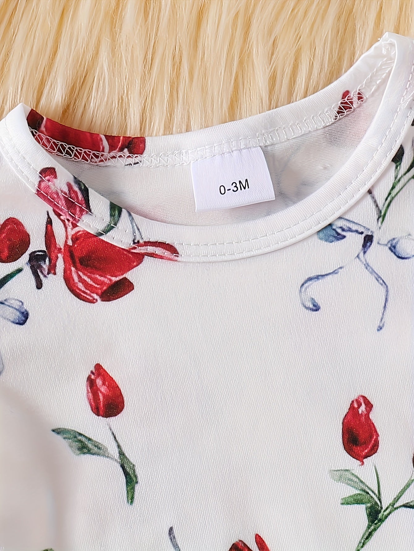 Three Piece Baby Girls Outfit Set With Floral Long Sleeve Romper Kitten Patch Jumpsuit Matching Headband Spring Autumn