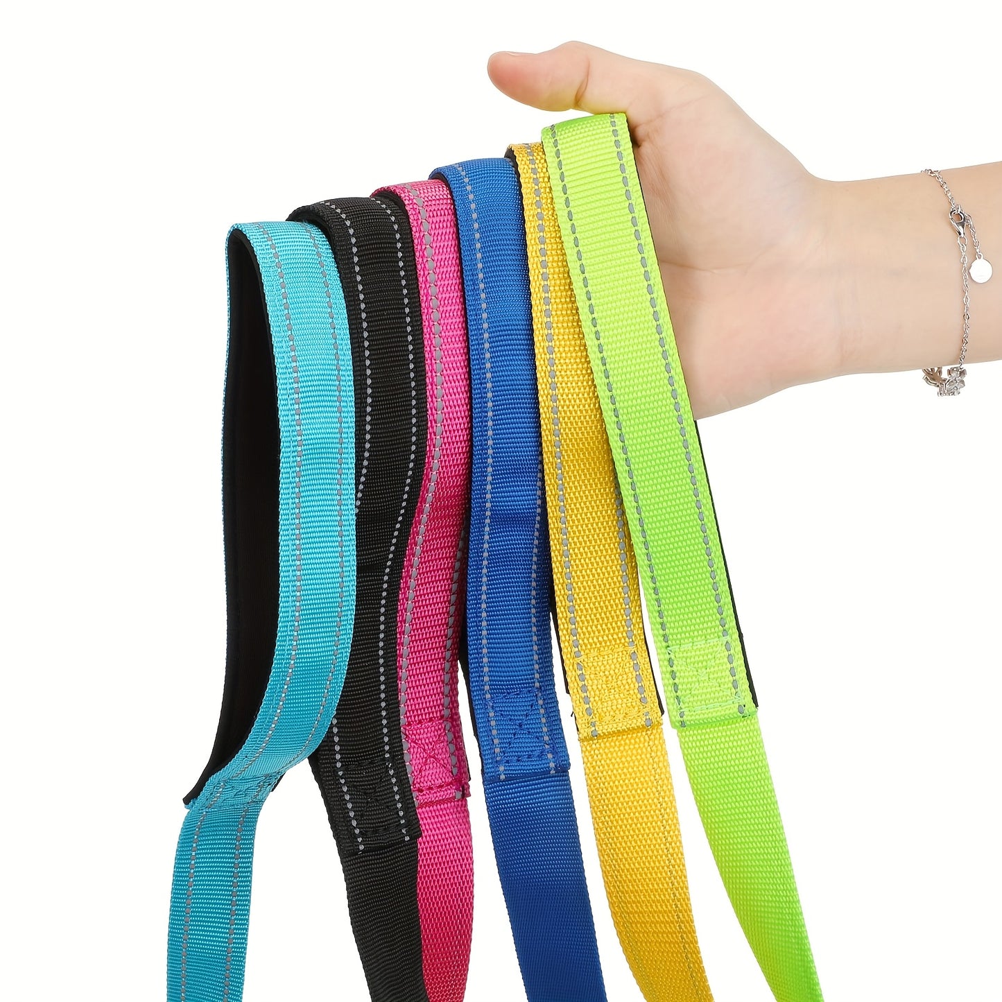 6 Pack Nylon Dog Leash Bulk 5 ft Dog Training Leashes for Medium and Large Dogs Heavy Duty Padded Handle Dog Leash Puppy Traction Rope for Walking Play Camping