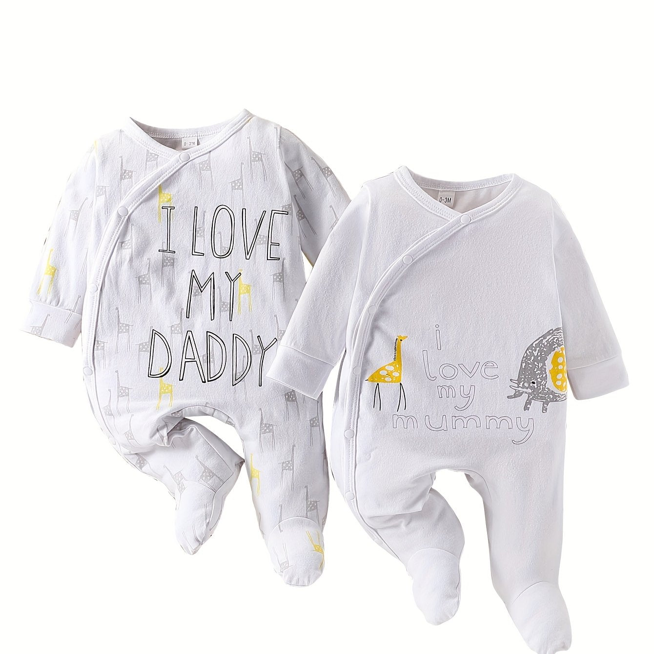 2pcs Cute Baby Boy Romper Long Sleeve Infant Jumpsuit Soft Cotton Outfit for Outdoors