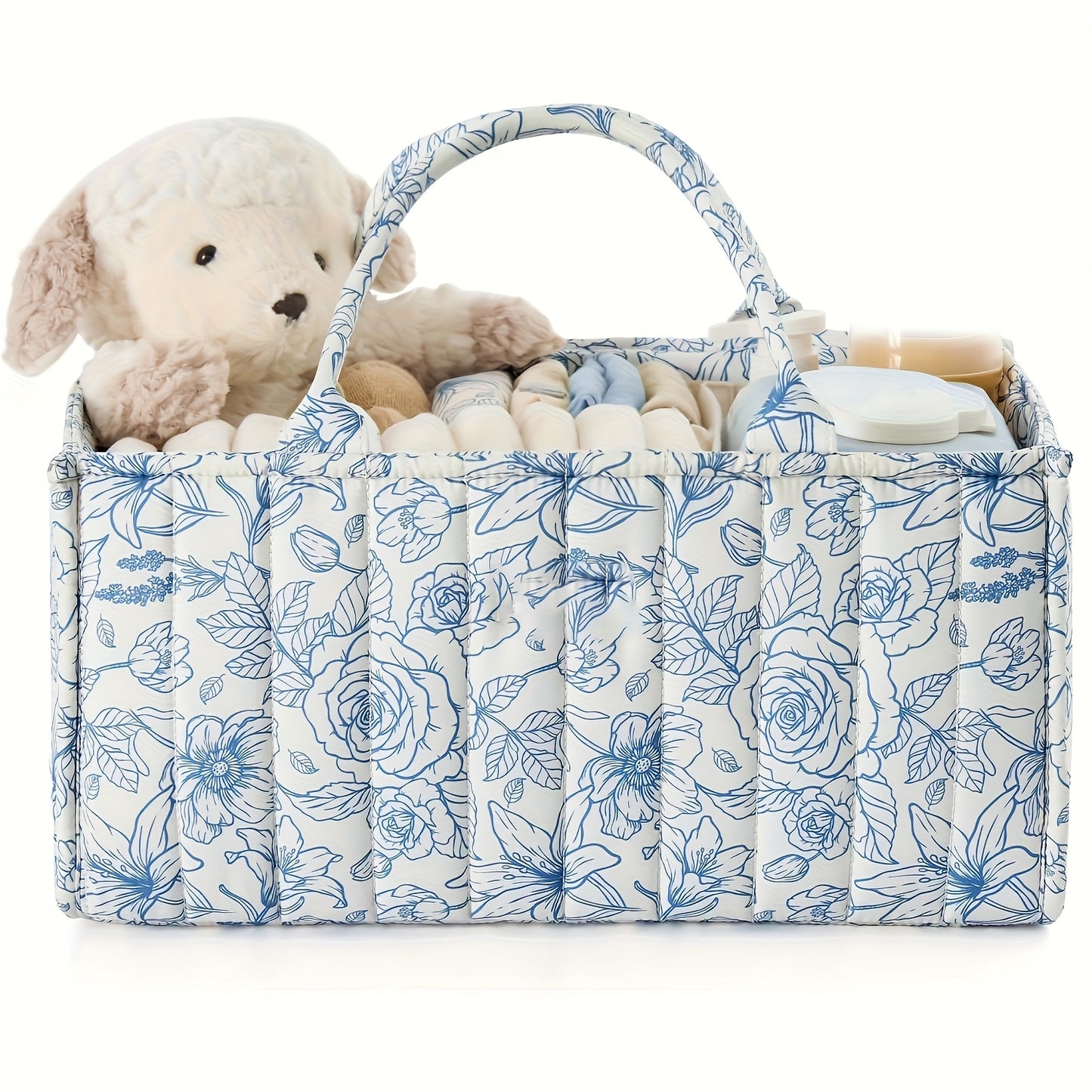 1pc Women's Casual Diaper Caddy Organizer - Stylish Storage Basket Tote for Changing Table, Car Travel & Shower Gifts | Machine Washable Polyester | Random Printing
