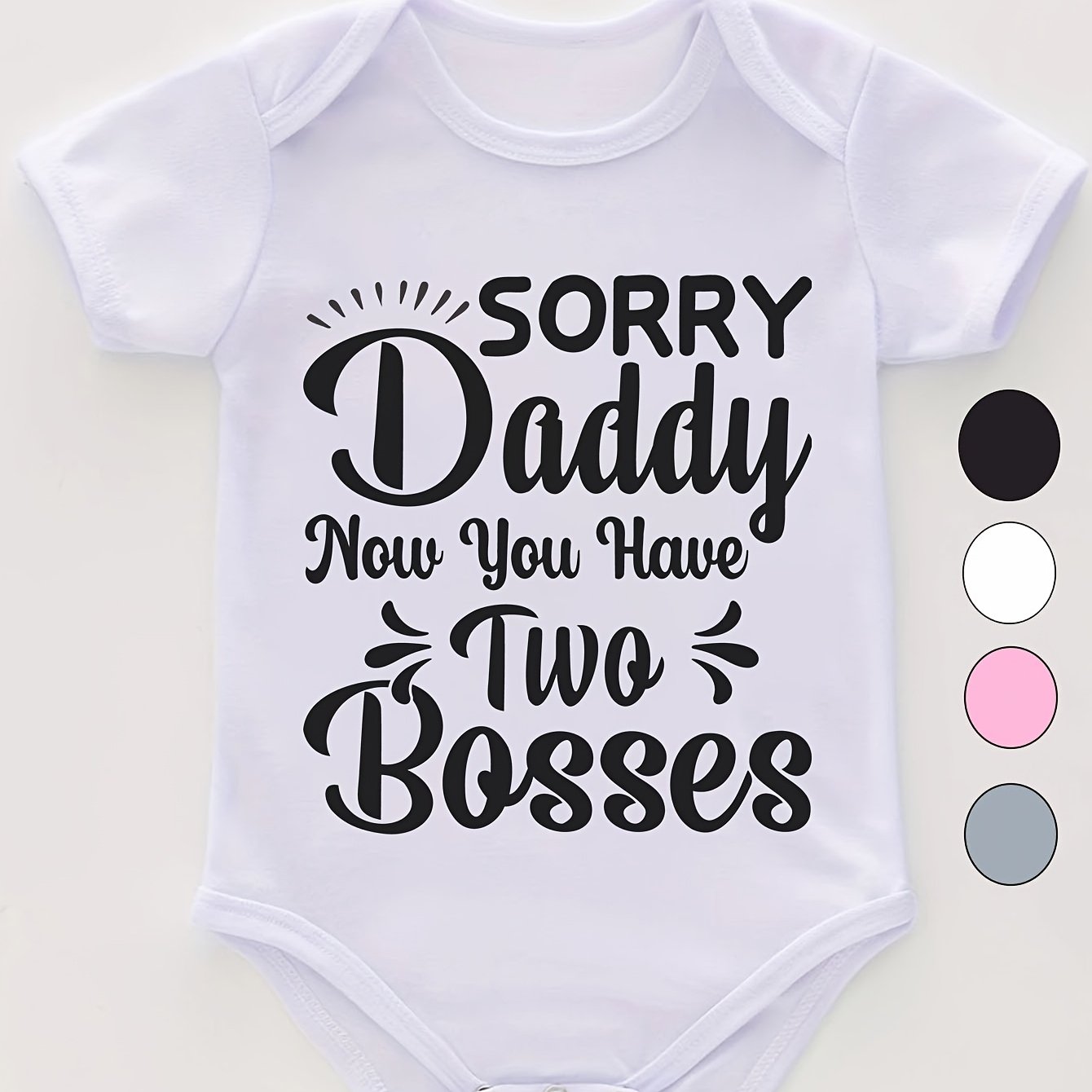 Sorry Daddy G Baby Story Family Fun Romper Soft Cotton Short Sleeve for Spring Summer