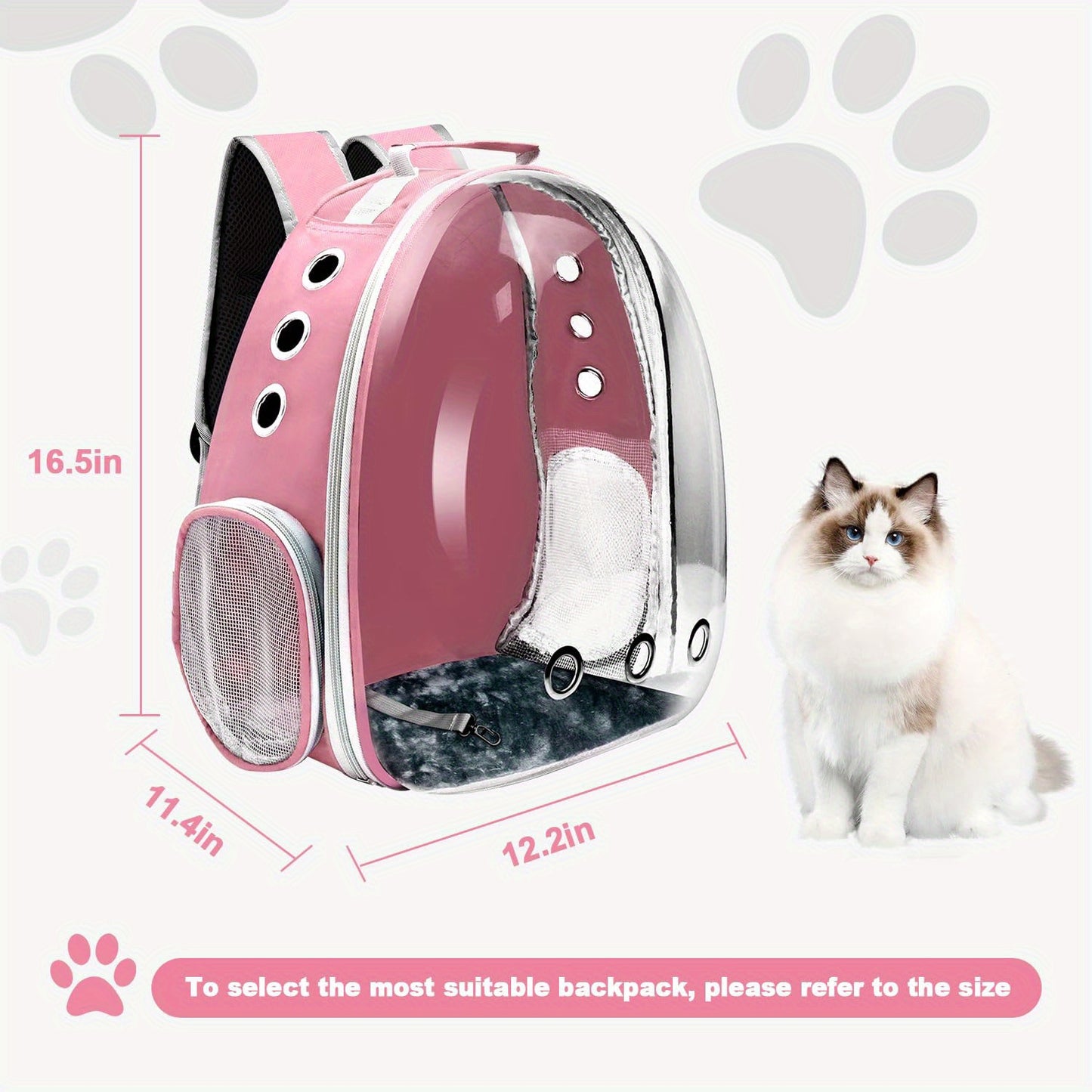 Breathable Cat Backpack Transparent Capsule For Outing