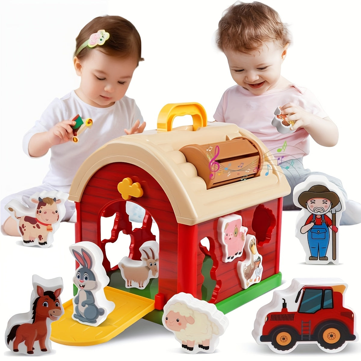 11 Pieces Farm Animal Sorting Stacking Toys for Preschool Learning Fun for Toddlers