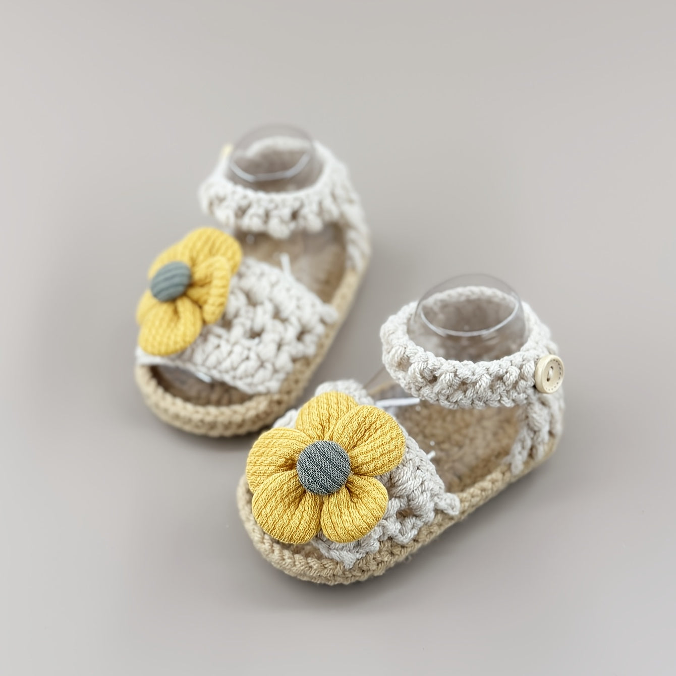 Baby Sandals Flower Handmade Knitting Crochet Toddler Shoes Indoor Floor Socks