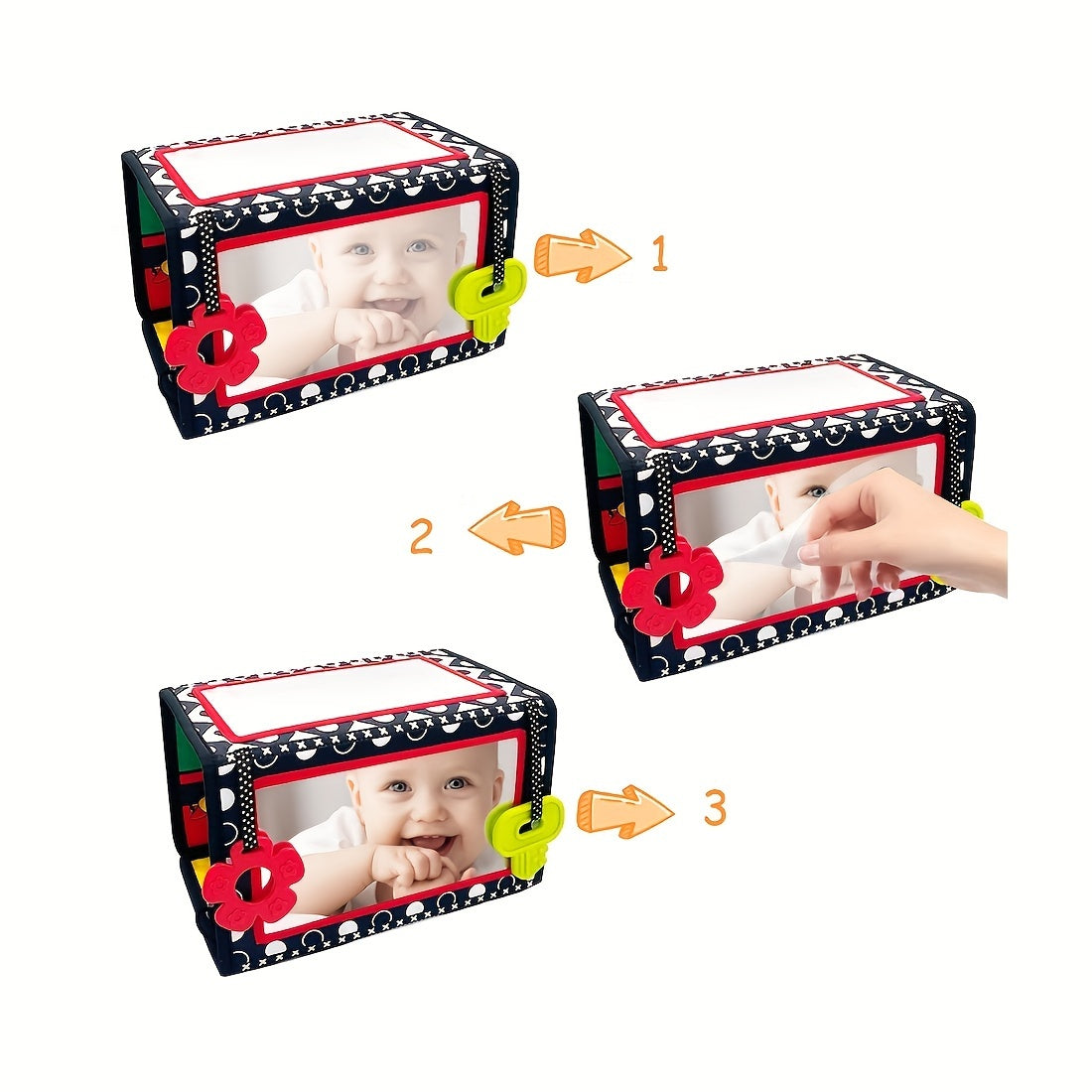Youngsters Lying Mirror Early Learning Sensory Stimulation Safe Foldable Cognitive Toy