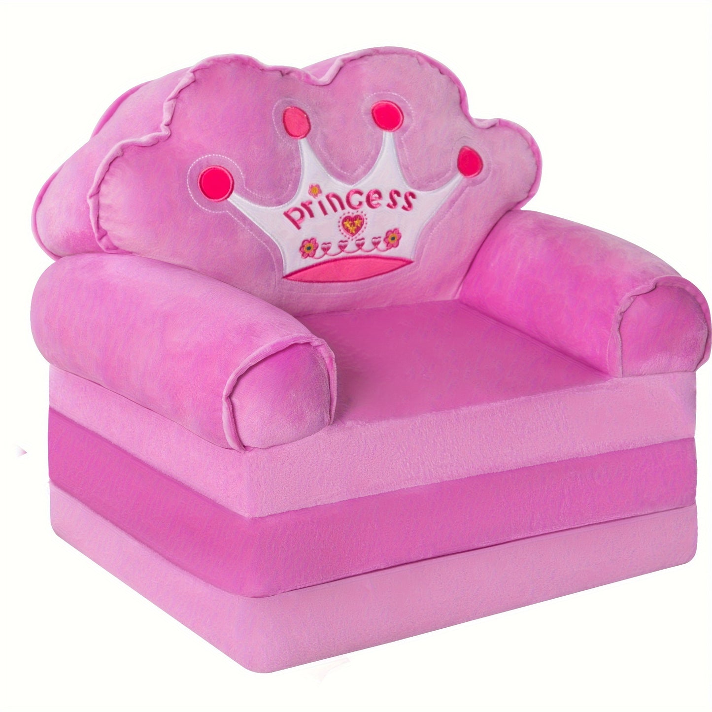 Foldable Multifunctional Pink Sofa With Pillow and Armrests for Teenagers and Game Rooms