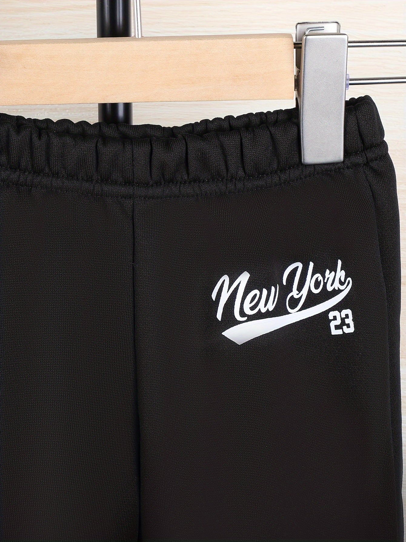 2pcs Baby Boys Fall Winter Hoodie and Pants Set New York 23 Casual Knit Outfit