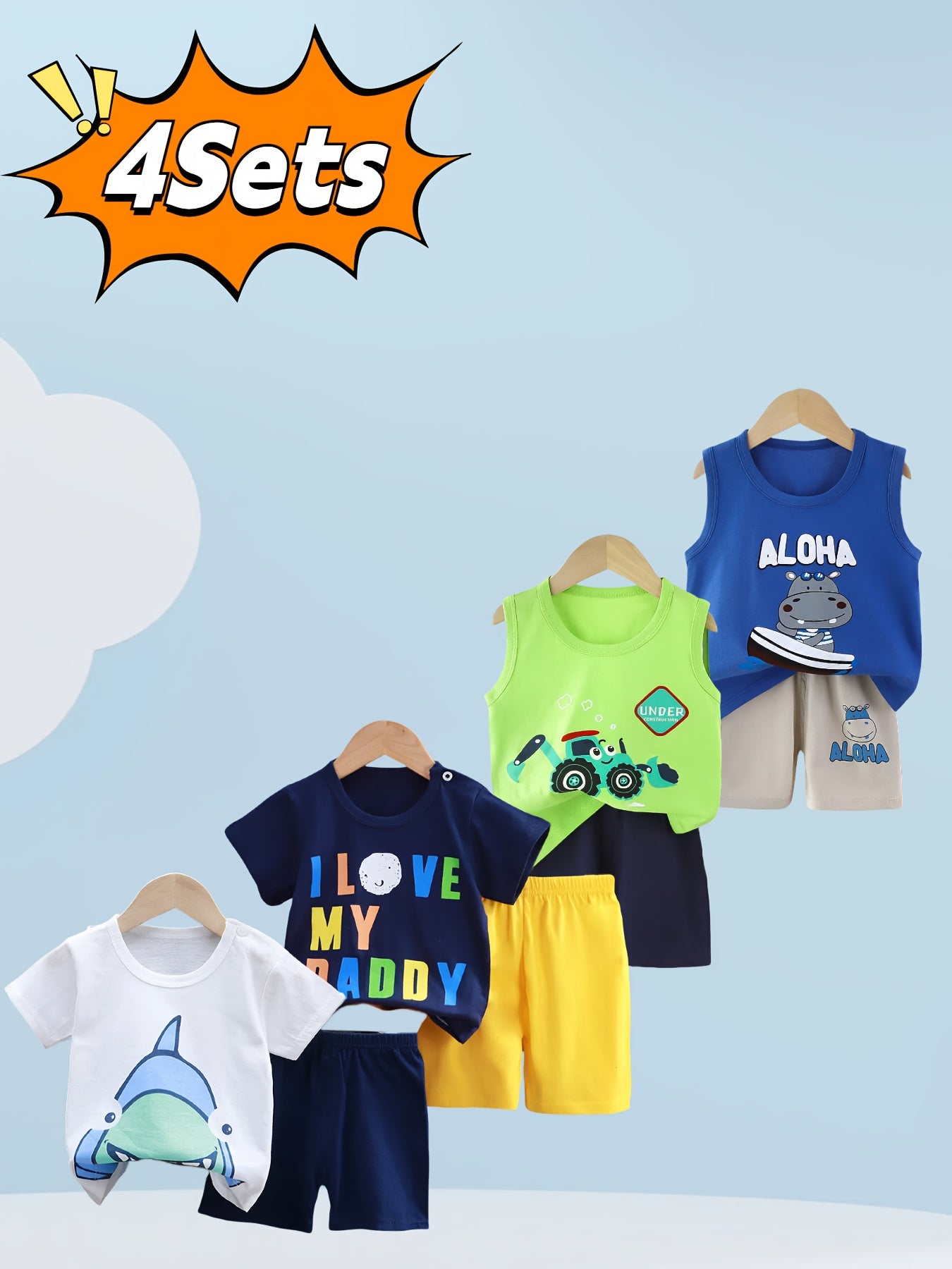 KidsClothes Co Boys Shorts Set – Comfortable Breathable Cotton for Summer Fun