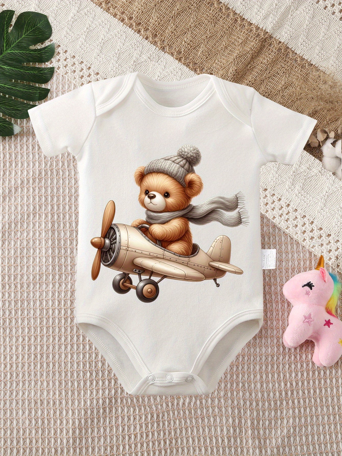 Cute Cartoon Bear Baby Onesie High Quality Cotton Romper for 0 to 12 Months Newborn
