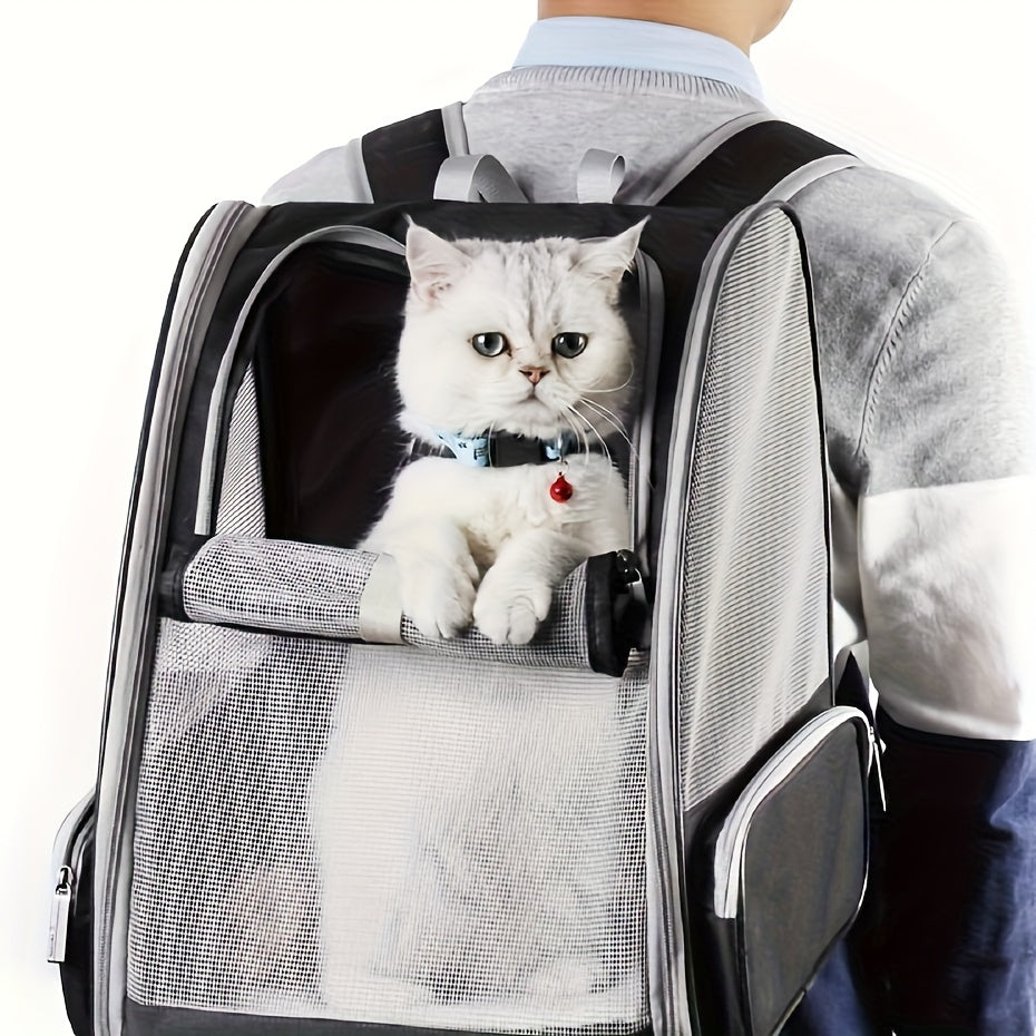 Breathable Cat Backpack Travel Bag With Zipper Closure