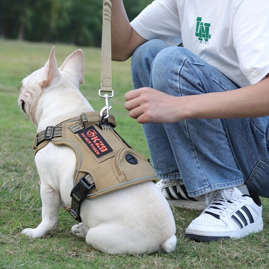 Vest-Style Tactical Dog Harness for Small to Medium Dogs in 6 Colors and Leash Compatible