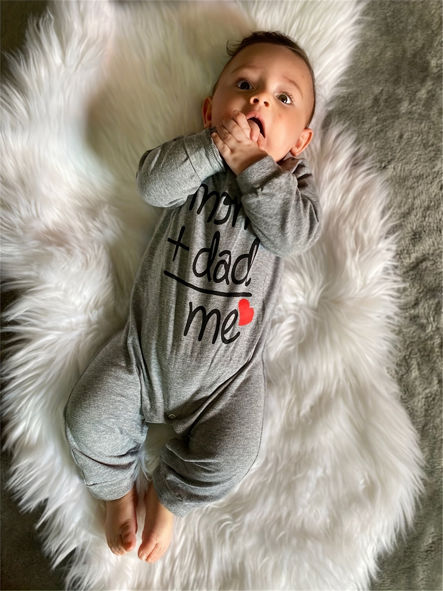 KuKitty Newborn Baby Boy Rompers Infant Girl Long Sleeve Letter Print Jumpsuit