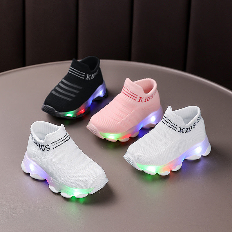 2025 New Fashionable Baby Shoes With Light Glow Lightweight Slip On Walking Shoes