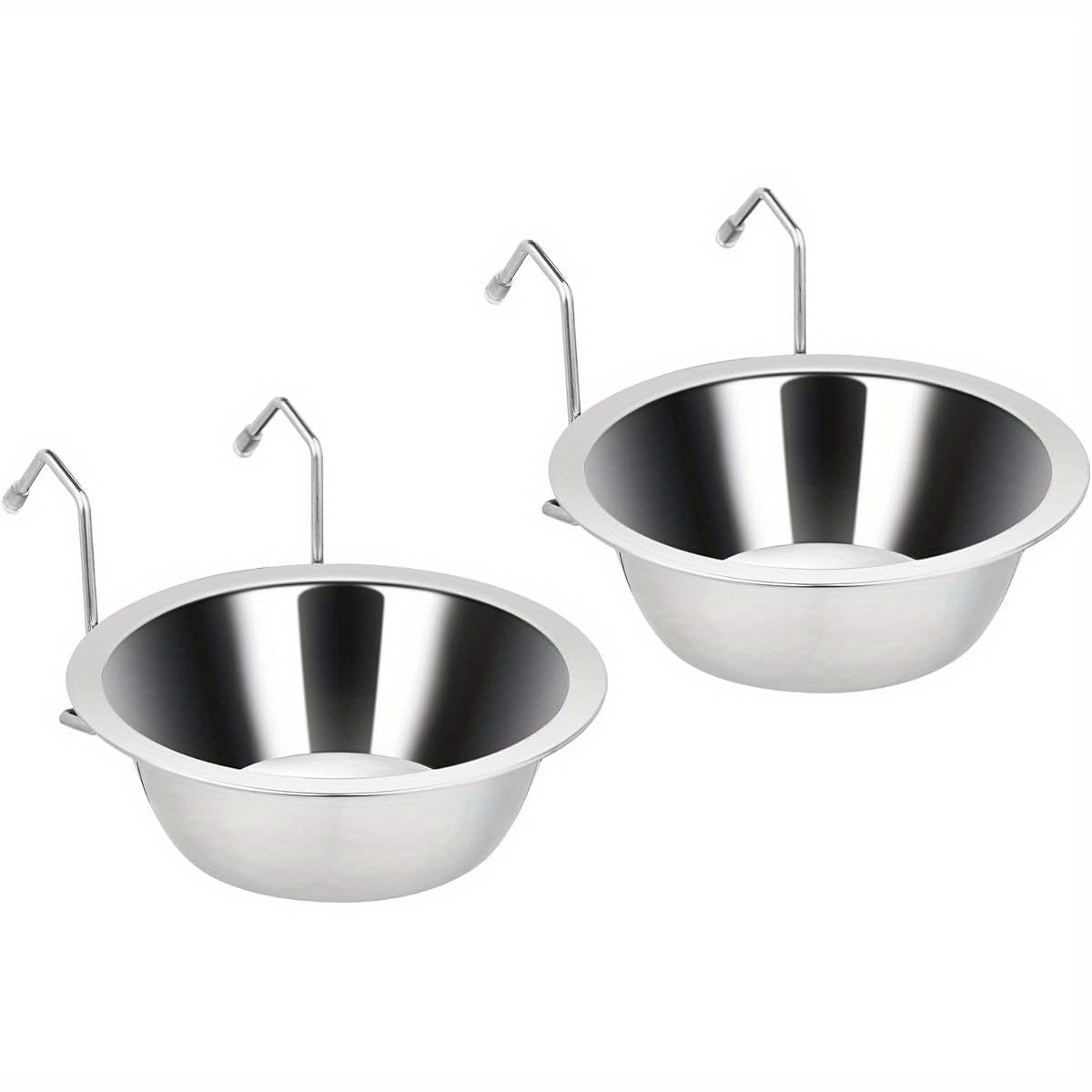 Hanging Stainless Steel Water Bowls for Small Dogs and Cats No Spill Design 8oz Set