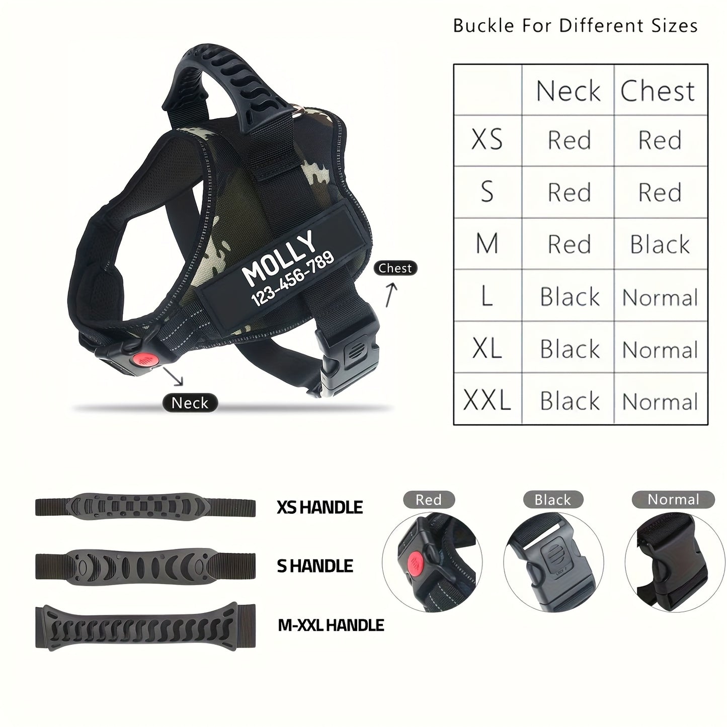 Customizable Polyester Dog Harness with Name & Phone Number, No-Pull Design, Daisy Pattern, Hand Wash Only, for Training & Walking