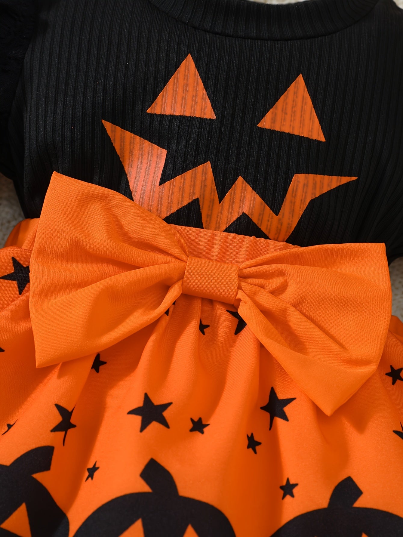 Halloween Baby Girl 3 Piece Bow Tie Dress And Pantyhose