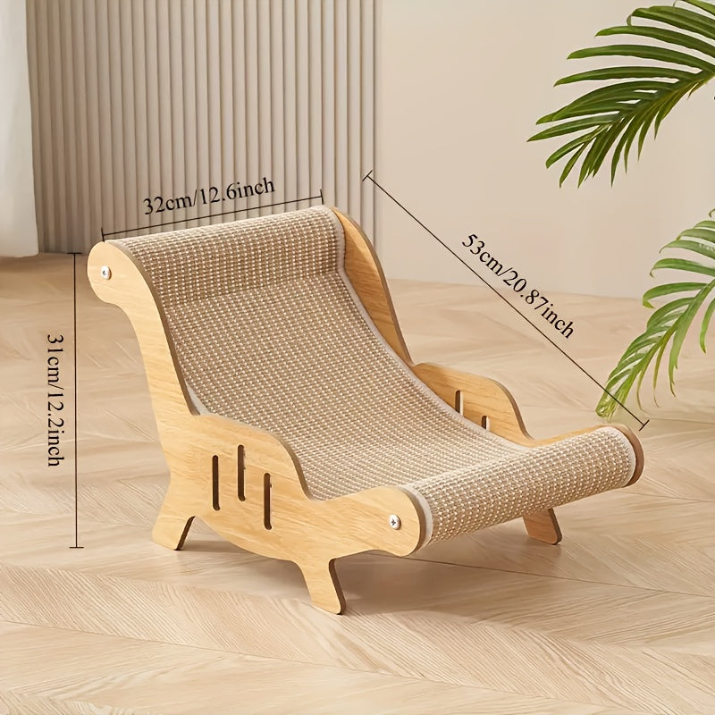 Extra Large Durable Cat Scratching Board Lounge Chair Made with Sisal for Indoor Cats