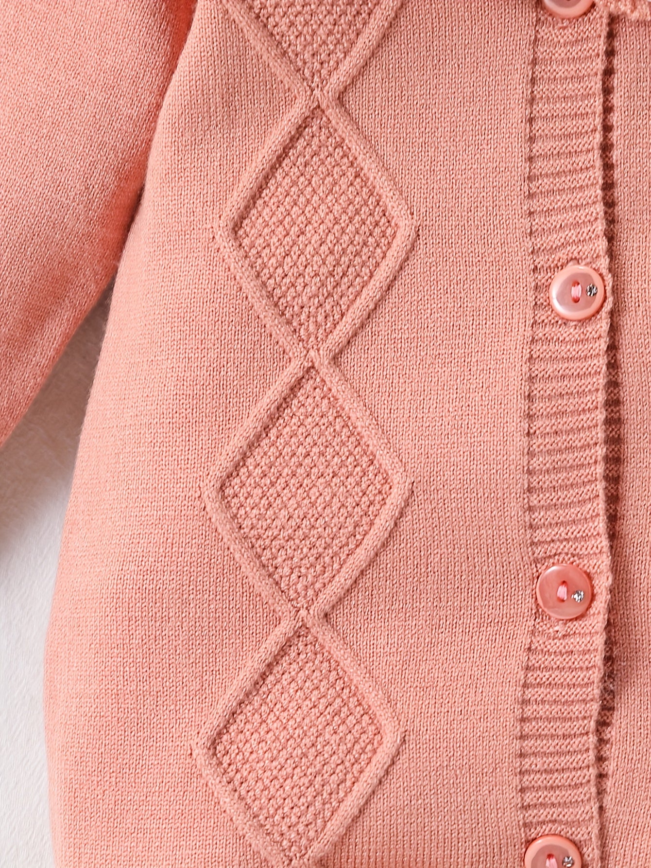 Baby Girls Knit Romper With Ruffled Collar Embroidery