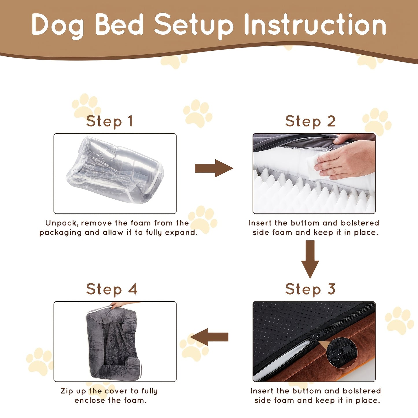 FluffyDream Orthopedic Dog Bed with Egg-Crate Memory Foam for All Dog Sizes and Travel