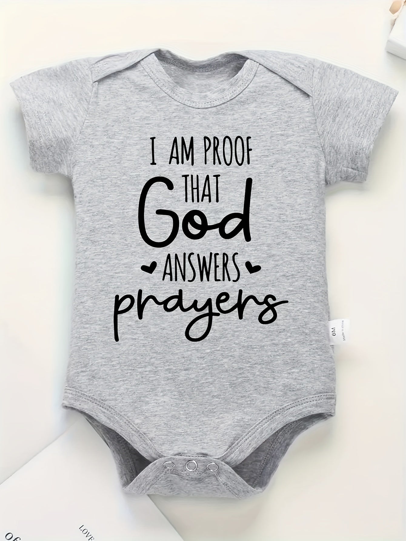 Soft Cotton Kids Romper with Monogram Print Casual Crew Neck for Outdoor Play