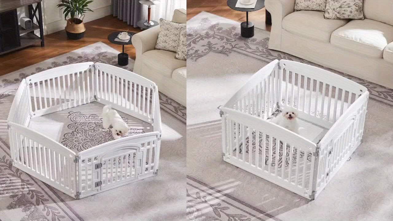 Portable Expandable Dog Pen with Non-Slip Bottom for Medium Dogs Indoor and Outdoor Use