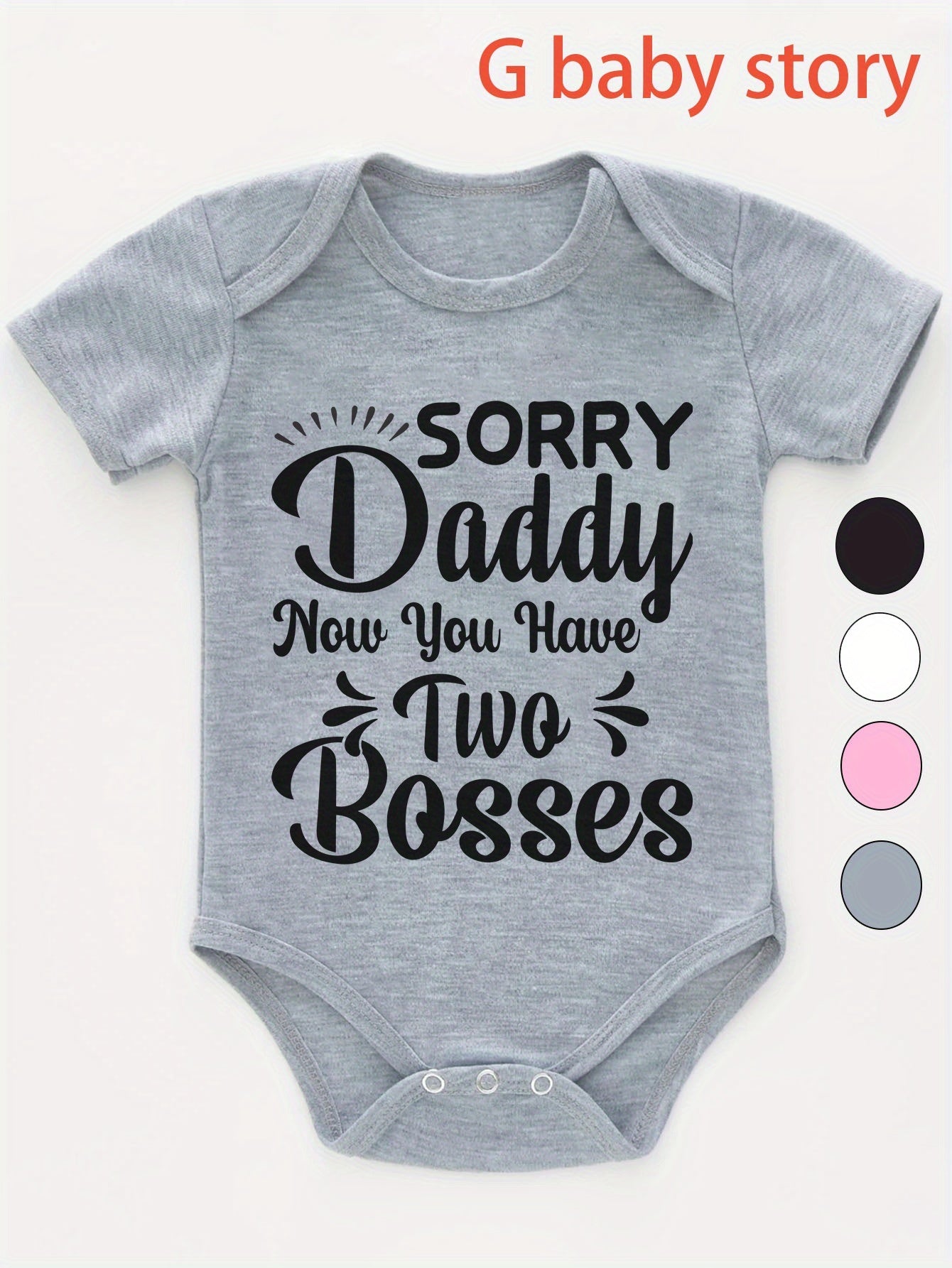 Sorry Daddy G Baby Story Family Fun Romper Soft Cotton Short Sleeve for Spring Summer